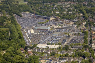 Aerial view, car park of CAT Automobillogistik Essen GmbH, Katernberg, Essen, Ruhr area, North