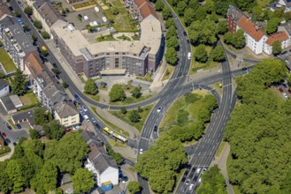 Aerial view, Belia Seniorenresidenz Altenessen, roundabout at the intersection of Stauderstraße,
