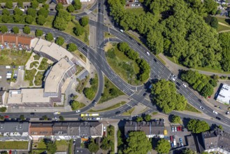 Aerial view, Belia Seniorenresidenz Altenessen, roundabout at the intersection of Stauderstraße,