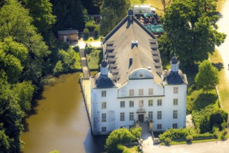 Aerial view, Borbeck moated castle and castle park, Borbeck-Mitte, Essen, Ruhr area, North