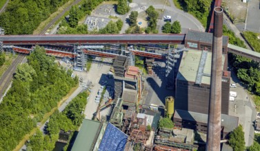 Aerial view, Zollverein factory swimming pool, Gelsenkirchener Straße, outdoor pool, Stoppenberg,