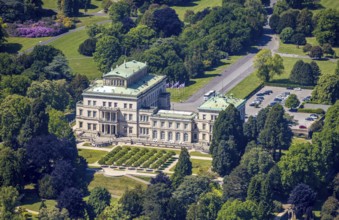 Aerial view, Villa Hügel and Hügel Park, Bredeney, Essen, Ruhr area, North Rhine-Westphalia,