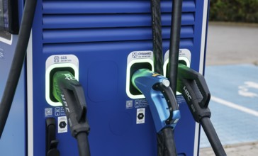 Charging station with charging plugs at ARAl Pulse, Blankenfelde, 26/08/2025, Berlin, Berlin,