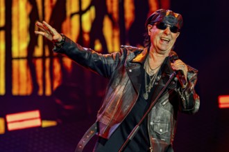 Klaus Meine, singer of the band Scorpions live on 60 Years Anniversary Tour in the