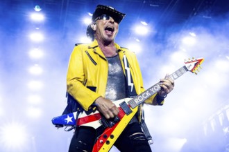 Rudolf Schenker, guitarist of the band Scorpions live on 60 Years Anniversary Tour in the