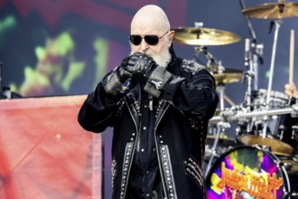 Rob Halford, singer of Judas Priest live at the 60 Years Anniversary Concert of the Scorpions in
