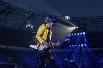 Rudolf Schenker, guitarist of the band Scorpions live on 60 Years Anniversary Tour in the