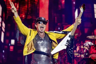 Rudolf Schenker, guitarist of the band Scorpions live on 60 Years Anniversary Tour in the