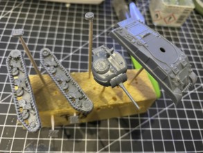 Model making: Sherman/Tiger armour parts for 1:100 diorama project, Haan, North Rhine-Westphalia,