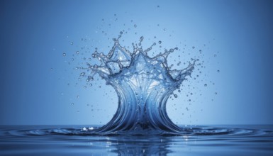 A striking capture of a water splash, showcasing the dynamics and beauty of fluid motion against a