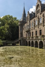 Castle façade with tower and decorations, Paffendorf, North Rhine-Westphalia, Germany