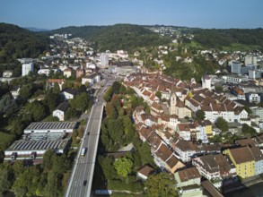 View of the old town with the parish church of Maria Himmelfahrt, in the foreground the high