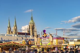 Theresienwiese and St Paul's Church at the Oktoberfest Munich, Bavaria, Germany