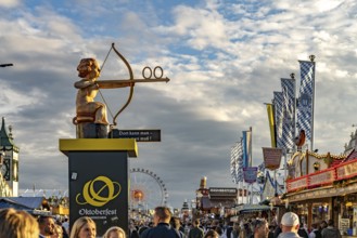 Signposts to the toilets at the Oktoberfest 2024 in Munich, Bavaria, Germany