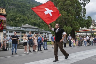 National Day flag wavers, Interlaken, Switzerland
