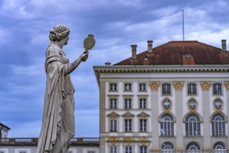 Statue of Juno in the park of Nymphenburg Palace in Munich, Bavaria, Germany