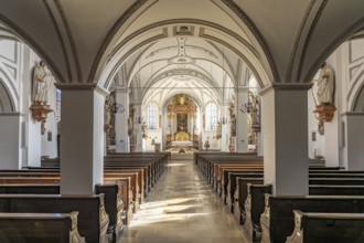 Interior of the parish church of St Jakob in Dachau, Bavaria, Germany