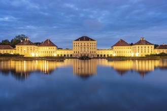 Nymphenburg Palace at dusk, Munich, Bavaria, Germany