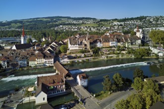 Old town with the Catholic Church of St Nicholas and the tower of the Muri- Amthof, in the