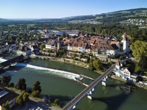 Old town with the Catholic Church of St. Nicholas and the tower of the Muri- Amthof, in the