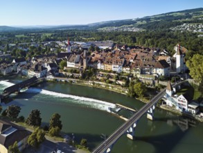 Old town with the Catholic Church of St. Nicholas and the tower of the Muri- Amthof, in the