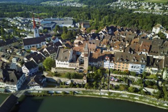 Old town with the Catholic Church of St Nicholas and the tower of the Muri- Amthof, in the