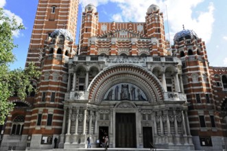 Partial view of Westminster Cathedral, London, England, Great Britain, Europe, Magnificent Gothic