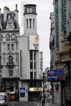 London, England, Great Britain, Europe, City theatre facade with an advertising poster for a show