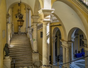 Scenery inside the University of Genoa, the capital of the italian region of Liguria