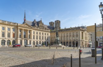 Impression around Place Royale in Reims, the most populous city in the French department of Marne