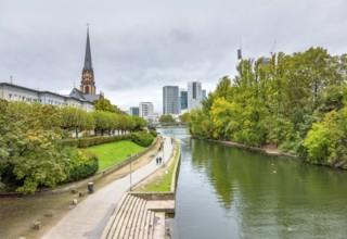 Riparian impression of Frankfurt am Main, a city in the german state of Hesse