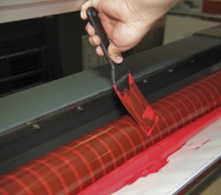 Color deck detail of a offset printing machine