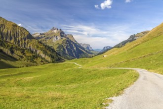 Idyllic scenery around Schroecken, a municipality in the district of Bregenz in the state of