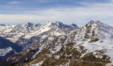 Alpine scenery around the Jaufen Pass in South Tyrol in Italy