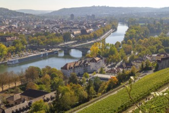 Aerial view of Wuerzburg, a franconian city in Bavaria, Germany