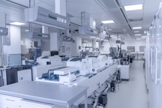 Medical laboratory including lots of apparatuses and technical equipment