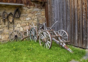 Historic wooden cart in rural ambiance
