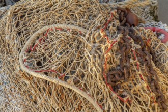 Full frame picture showing a tangled fishing net