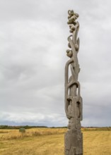 Wooden sculpture seen at Spiekeroog, one of the East Frisian Islands at the North Sea coast of