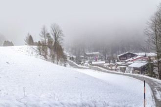 Winter scenery around Ramsau bei Berchtesgaden in Germany