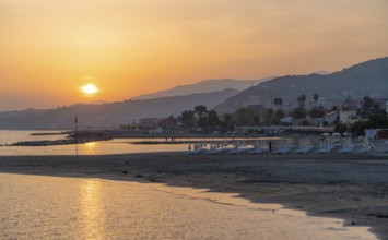 Idyllic sunset impression around Santo Stefano al Mare, a comune in the Province of Imperia in the