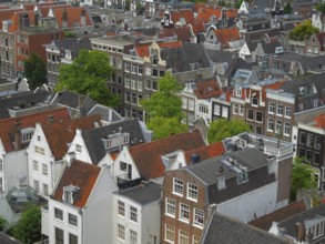 High angle view of Amsterdam, the dutch capital city of the Kingdom of the Netherlands
