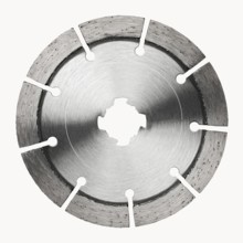 Frontal shot of a cut off wheel in white back
