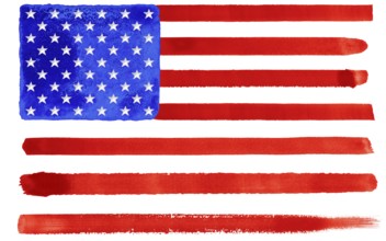 Watercolor illustration of the USA flag