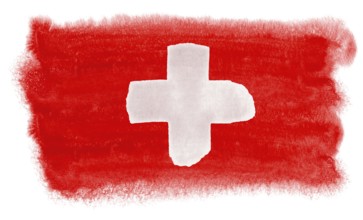 Watercolor illustration of the Switzerland flag