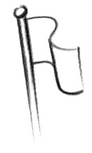 Crayon-sketched illustration of a wavy flag