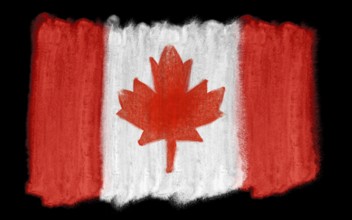 Watercolor illustration of the Canada flag