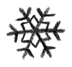 Crayon-sketched illustration of a snowflake