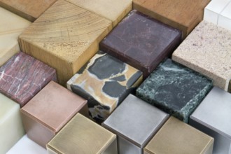 Lots of various cubes made of different materials
