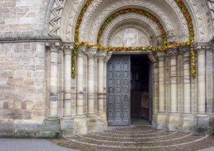 Entrance of Saint-Maurices Basilica in Epinal, the capital city of the Vosges departmend in France